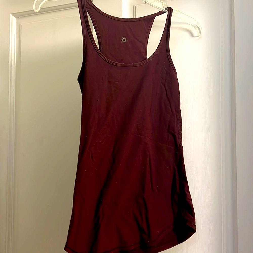 LULULEMON ATHLETICA SIZE 2 burgundy top sleeveless racerback